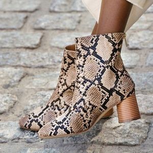 Snakeskin Heeled Booties